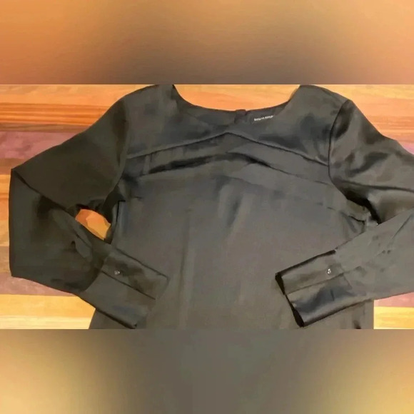 Banana Republic Long Sleeve Satin Flat Chevron Ruffle Top, size L - Picture 6 of 10